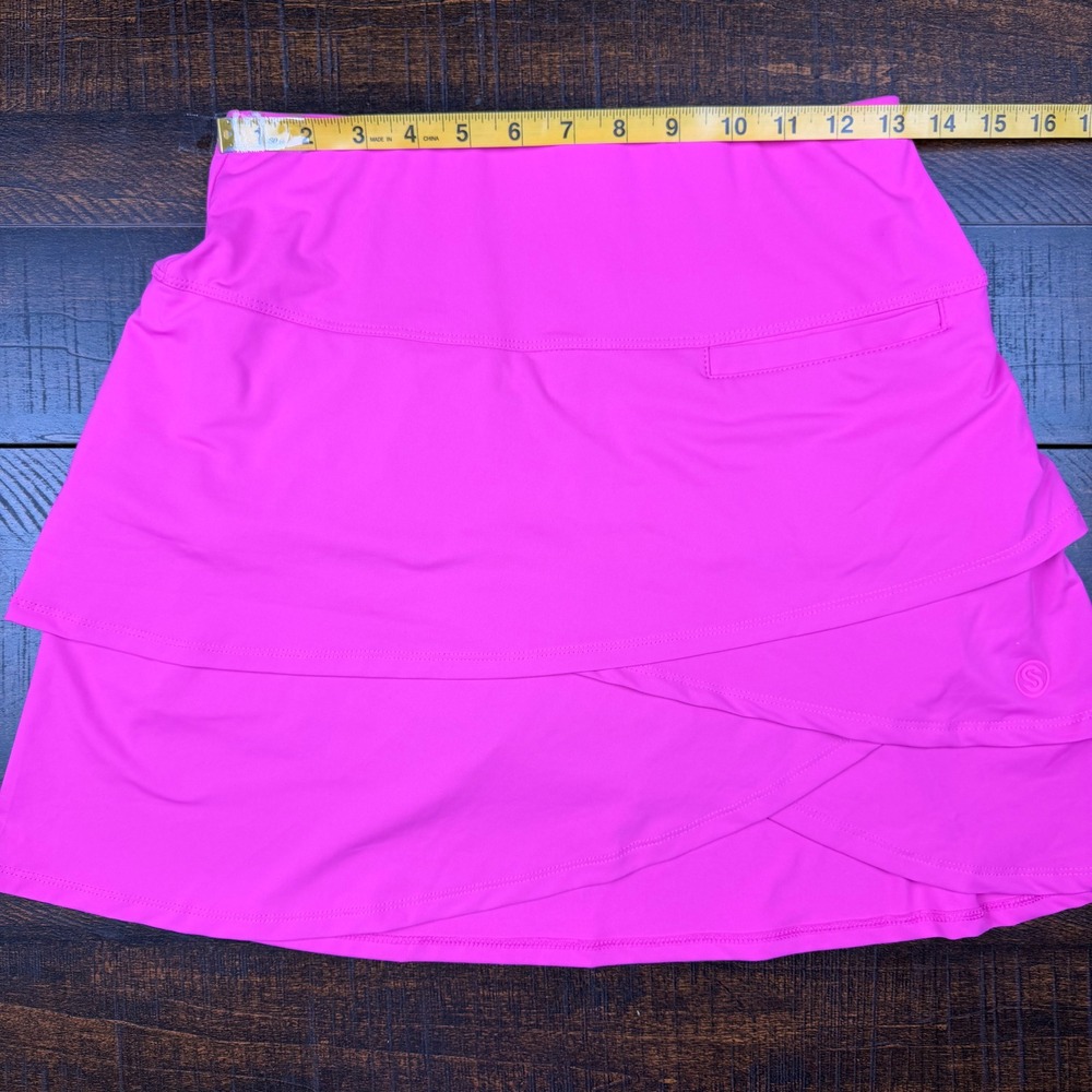 Scales Tiered Ruffle Performance Skort Hot Pink S Pickleball Tennis Golf Skirt - Picture 9 of 14